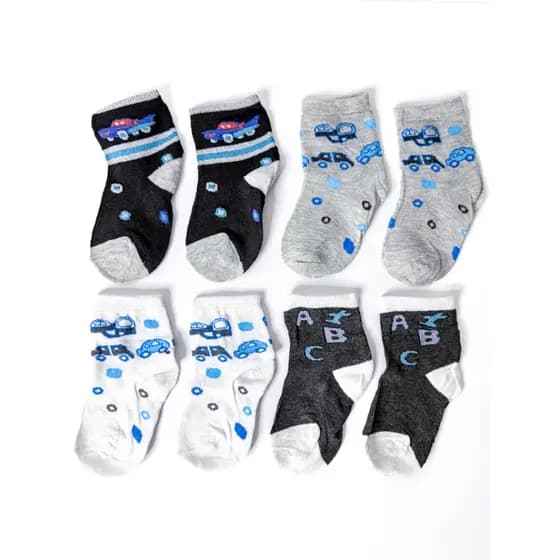 Meia Infantil Menino Estampada 12 6 ou 3 Pares Algodão Poliester