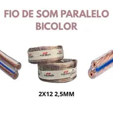Cabo de Som Paralelo CRISTAL 2 vias 2x12 2,5mm 5/10/25 metros