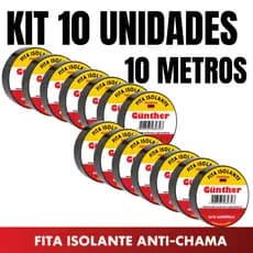 10 Fitas Isolantes Gunther de 10 Metros Alta Qualidade Tecnologia Alemã