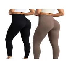 Kit 2 Calça Legging Tecido Canelada Feminina Sem Tranparencia - FITNESS YOGA ACADEMIA