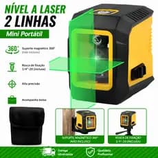 Nivel a Laser Profissional com 2 Linhas 20 Metros Auto Nivelamento Portátil