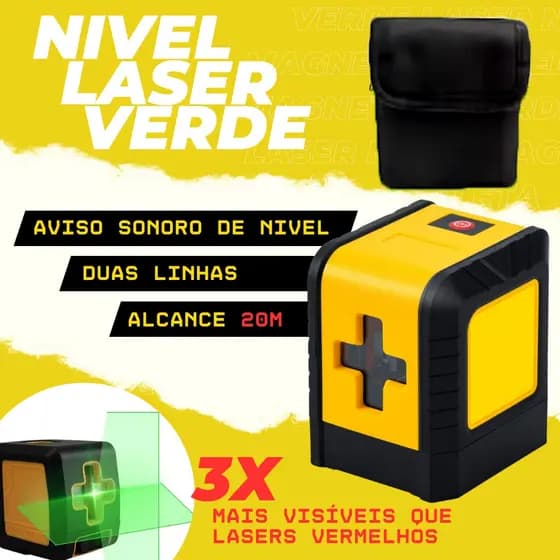 Nivel a Laser Profissional 2 Linhas 20 Metros Auto Nivelamento Leve para Portátil