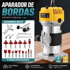 Tupia Laminadora 800W e Jogo de Fresas 15 Peças Acabamento Profissional