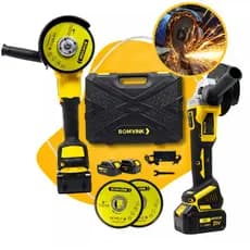 Esmerilhadeira Angular Elétrica Portátil 125mm Com 2 Baterias De 21V Recarregável E Disco De Corte