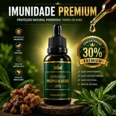 Extrato de Própolis Verde 30% 30ml | Imunidade Alta | Antibacteriano Natural | Zero Açucar