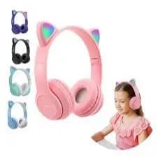 Fone De Ouvido Bluetooth Orelha Gatinho Infantil Led Sem Fio