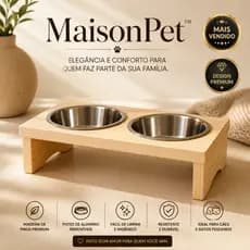 Comedouro Elevado Pet Duplo Maison Pet Para Caes e Gatos