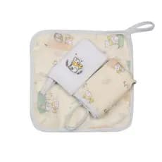 Kit 3 Paninhos De Boca Bebê Soft Bordado Com Prendedor Chupeta 25x25cm