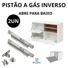 Kit 2 Pistão Inverso Abertura Para Baixo Armário Cozinha e Moveis 60N /80N / 100N / 120N