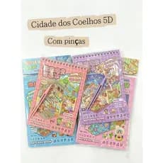 Cidade dos Coelhinhos Livro de Cena Mini 5D com Pinça 8 Cenas jy-01