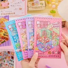 Livro Adesivo 3D Paisagem Capivara Coleção de Cenas em um Brinquedo Infantil Meninas DIY Casa Pequena Livro de Adesivos