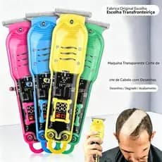 Máquina De Cortar Cabelo Profissional Smart Lcd Barbeador Elétrico Transparente Sem Fio Para Homens