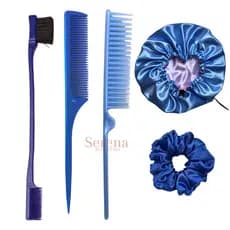 Escova Baby Hair Touca Dupla Pente 3 Fileiras Fitagem Finalização 2 em 1 Cabelo Kit Escovinha Sobrancelha