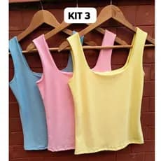 Kit 3 Blusas Regata femenina Alça Grosa Moda Elegante Tendencia Blogueira casual verão 2025