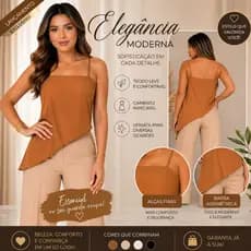 Kit 2 Blusa Regata Asimetrico Com Alças Cores Verão Tendencia