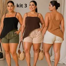 kit 3 Blusa femenina Asimetrica Com Alça Elegante Verão Tendencia casual