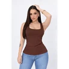 Blusa Regata Femenina Alça Grossa Forro duplo elegante
