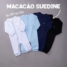 Macacão bebê suedine 100% algodão unissex menino menina