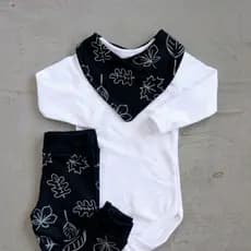 Kit 3 Peças Conjunto Trio Bebê Longo Body/Babador/Calça Algodão
