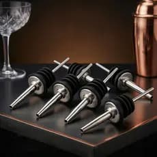 Kit Bicos Dosador Inox Biqueira Bartender Garrafa Tequila Whisky Barman Drinks