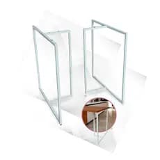 2 Pés Mesa Para Sala de Jantar Escritório e Mesa Gamer  Modelo T em Aço Branco 75x68