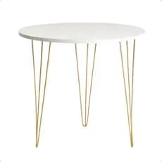 1 Mesa Tripé Redonda MDF Branco Laqueado 70cm Diamentro Para Bar Restaurante Bistrô e Padaria Monte Fácil
