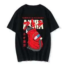 Camiseta Premium em Algodão Puro Camiseta Anime Akira Gato Kaneda Shotaro Indie