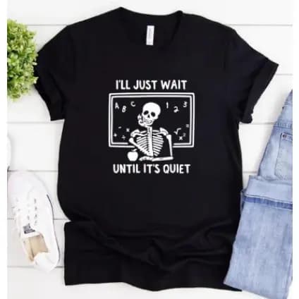Camiseta Premium em Algodão Puro SISI Camiseta Professor Caveira