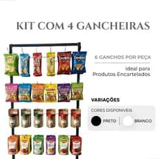 Kit 4 Gancheira Display Encartelado 6 Ganchos - Organizador de Loja Expositor
