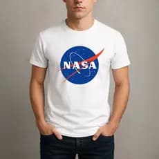 Camisa Masculina Algodão Camiseta Unissex NASA Camisa estampada Estilosa