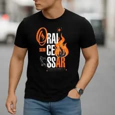 Camisa Masculina Algodão Camisa Cristã Orar Sem Cessar Camiseta Cristã Unissex Estampa Estilosa