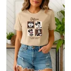 Blusa Feminina Algodão Camisa T-Shirt Minnie Show Camiseta Estilosa Estampada