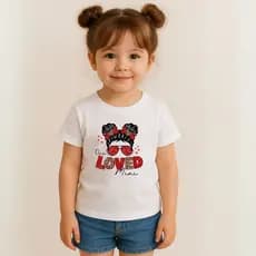 Camiseta One Loved Mini Estilo Cute Love Print Moda Casual Estampa Trend
