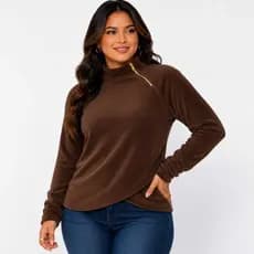 Blusa de Frio Canguru Gola Alta feminina