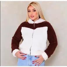 Blusa Casaco Teddy feminino Forrado com Ziper