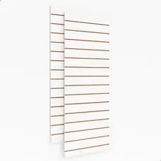 Painel Canaletado Mdf Branco 180x60cm Expositor Furado Suporte Ganchos Parede Organização Produtos Loja Salão