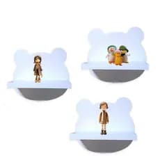 Kit 3 Prateleiras MDF Infantil 20x18cm Brinquedos Livros Decoração Parede Quarto Bebê