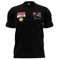 Camiseta Camisa Ducati Moto Monster Grau Motogp Racing Team Algodão Preto