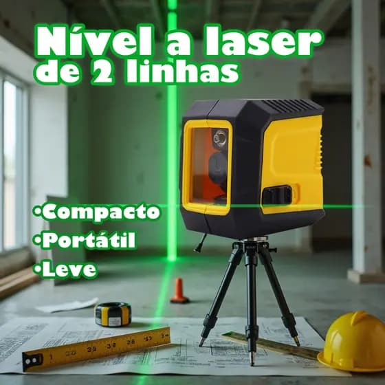 Nivel de Laser Profissional 2 Linhas 20 Metros de Precisão Auto Nivelamento e Design Portátil