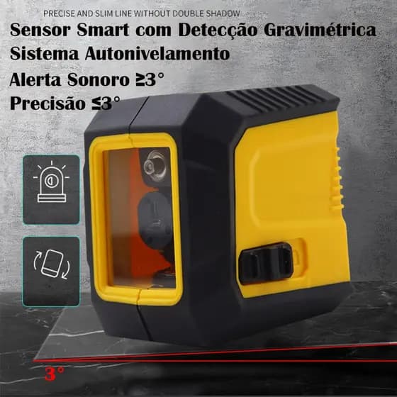 Mini Nível A Laser Verde 20 Metros Com 2 Linhas de Nivelamento Portátil Profissional