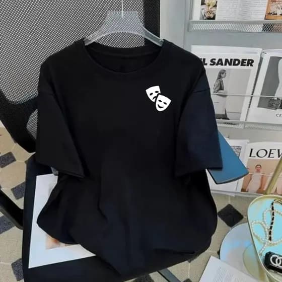 Camiseta Masculina Estampada Mascara Chora Agora Rir Depois 100% Algodão