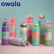 Copo térmico de aço inoxidável, termo esportivo original Owala, copo de palha isolado, copo de carro