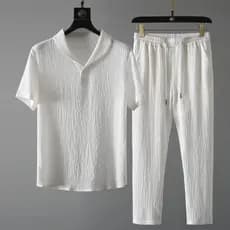 (Shirt Pants) 2023 Verão Homens Moda Clássica Homens Moda Casual Camisas Um Set Roupas Tamanho M-4XL