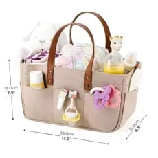 Cesto Organizador de Feltro para Bebês, Bolsa de Fraldas com Alça, Trocador Portátil para Bebês