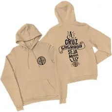 Moletom Canguru São Bento Cruz Sagrada Religiosa Blusa de Frio Casaco Católico Flanelado Premium