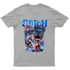 Camiseta Estampa Lilo Stitch Geek/Nerd Algodão Fio 30.1 Tema Filme 2025