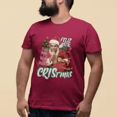 Camiseta Plus Size Feliz Natal CR7 Cristiano Ronaldo Cristmas Camisa Natalina 100% Algodão Premium