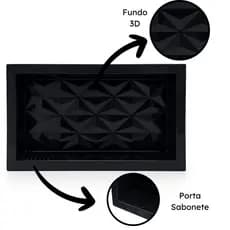 Nicho Para Banheiro 30x60 Porta Shampoo e Sabonete Embutir Fundo 3d