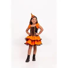 Fantasia Vestido Bruxa Festa Halloween Infantil Menina Festa Luxo Lute Corpete