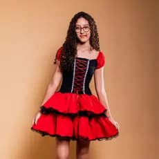 Vestido Fantasia Festa Halloween Vampira Menina Infantil Tule Luxo Corpete